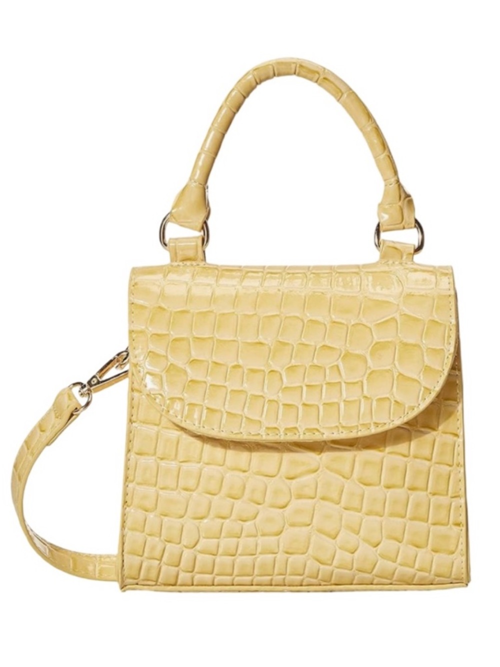 🍒NEW The Drop Diana Cross Body Top Handle Crocodile-Embossed Mini-Bag in Butter